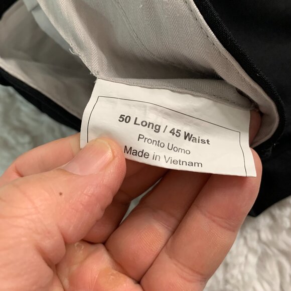 Men's Black Pants/Slacks Size 45 Black RN #77219 85% Wool - Picture 3 of 6